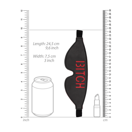 Augenbinde Ouch mit Aufdruck BITCH Schwarz 24,5 cm – Ansicht 4