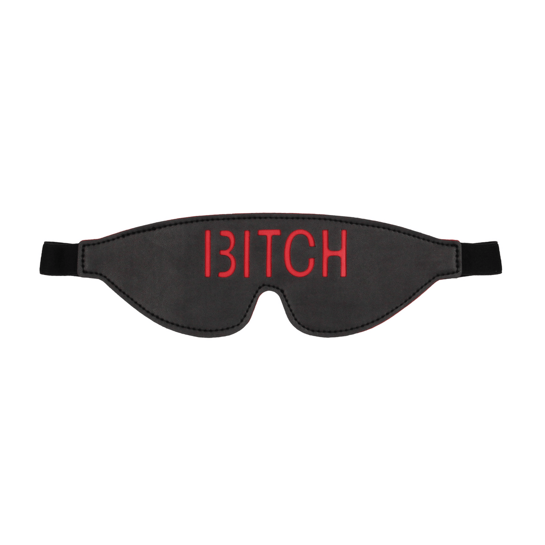 Augenbinde Ouch mit Aufdruck BITCH Schwarz 24,5 cm