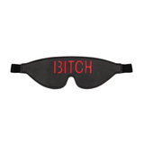 Augenbinde Ouch mit Aufdruck BITCH Schwarz 24,5 cm