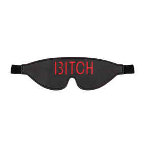 Augenbinde Ouch mit Aufdruck BITCH Schwarz 24,5 cm