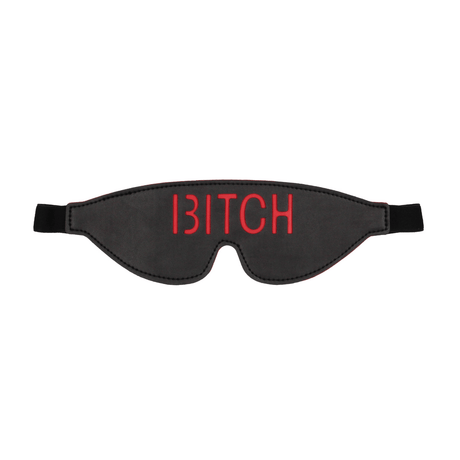 Augenbinde Ouch mit Aufdruck BITCH Schwarz 24,5 cm