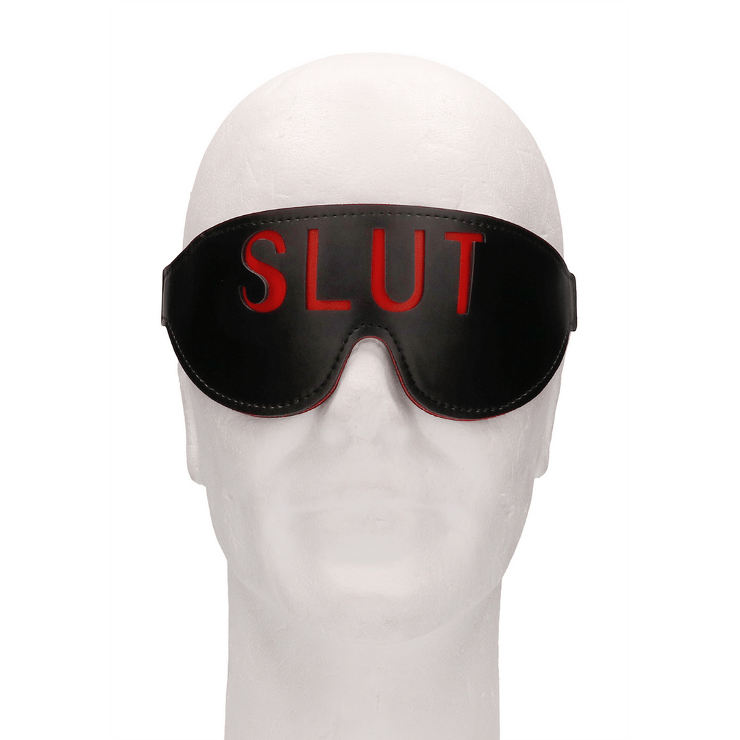 Augenbinde Ouch mit Aufdruck SLUT Schwarz 24,5 cm – Ansicht 3