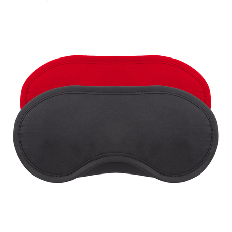 Augenbinden Satin Doppelpack Schwarz/Rot 9 cm