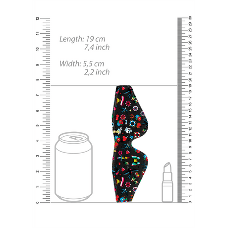 Augenmaske bedruckt Schwarz 19,5 cm – Ansicht 6