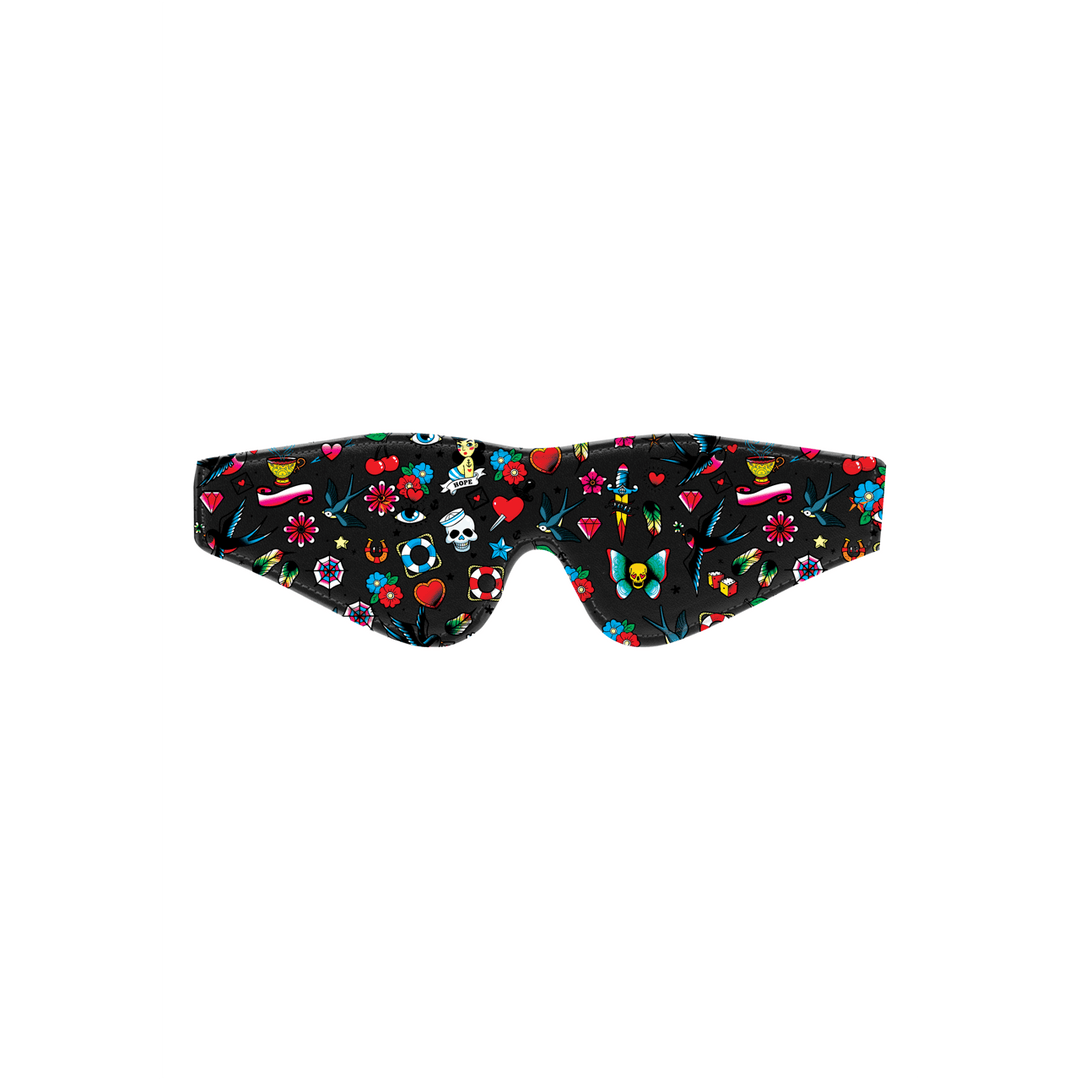 Augenmaske Ouch mit Tattoo-Print Bunt 19,5 cm – Ansicht 4