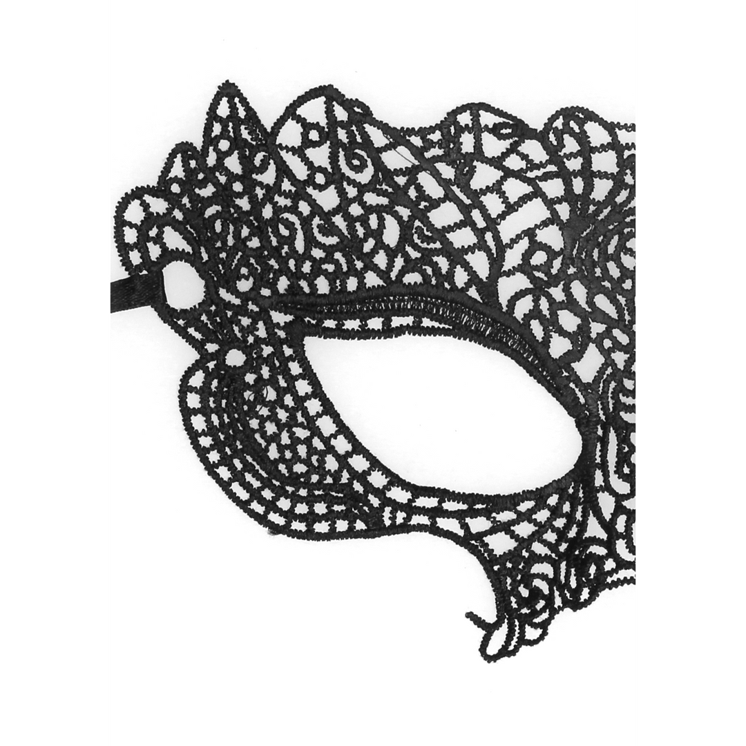 Augenmaske Ouch Black and White Princess aus Spitze 23,5 cm – Ansicht 6