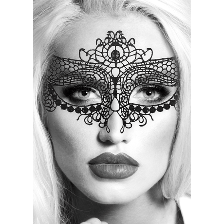 Augenmaske Ouch Black and White Queen aus Spitze 23 cm