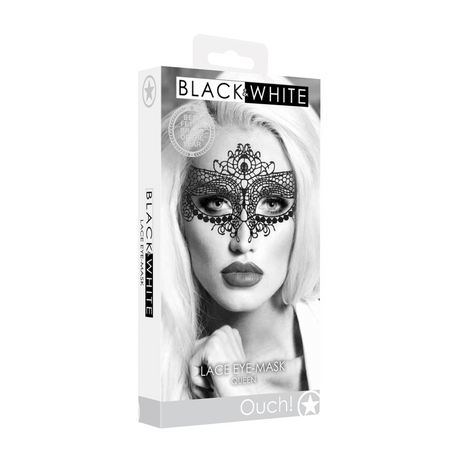 Augenmaske Ouch Black and White Queen aus Spitze 23 cm – Ansicht 2