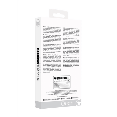 Augenmaske Ouch Black and White Royal aus Spitze 23,5 cm – Ansicht 3