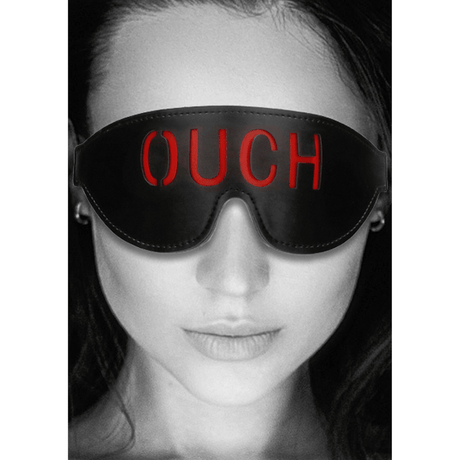 Augenmaske Ouch mit Aufdruck OUCH Schwarz 22,7 cm
