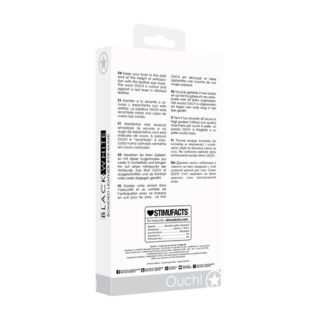 Augenmaske Ouch mit Aufdruck OUCH Schwarz 22,7 cm – Ansicht 3