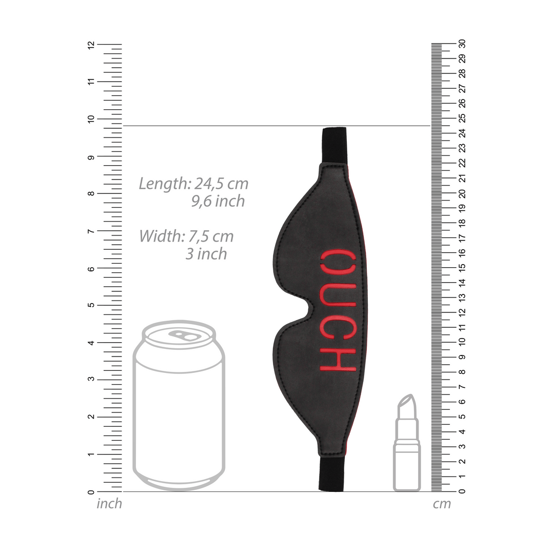 Augenmaske Ouch mit Schriftzug OUCH Schwarz 24,5 cm – Ansicht 7