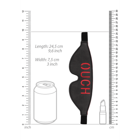 Augenmaske Ouch mit Aufdruck OUCH Schwarz 22,7 cm – Ansicht 7