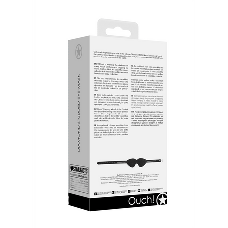 Augenmaske Ouch mit Glassteinen Schwarz 68 cm – Ansicht 3