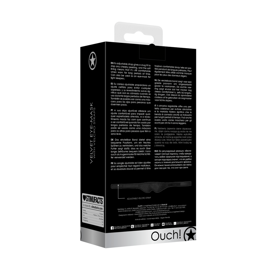 Augenmaske Ouch aus Samt verstellbar Schwarz 64 cm – Ansicht 3