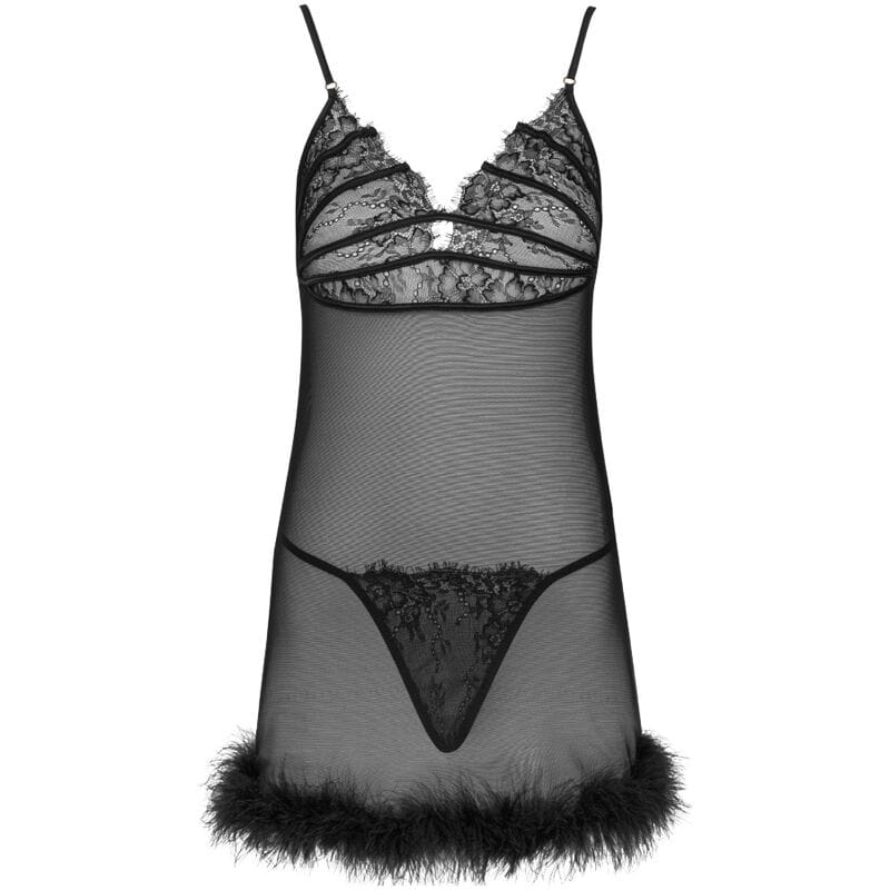 Babydoll Fashion Zerunam Set Babydoll + Schwarzer Tanga