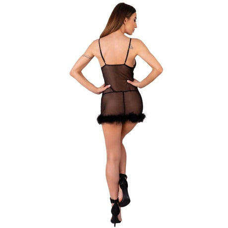Babydoll Fashion Zerunam Set Babydoll + Schwarzer Tanga