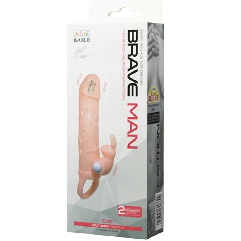 Baile - Brave Man Penisabdeckung mit Kaninchen und Doppelmotor Fleisch 16.5 cm