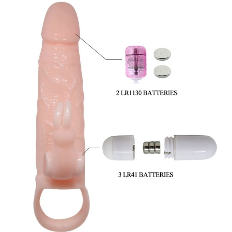 Baile - Brave Man Penisabdeckung mit Kaninchen und Doppelmotor Fleisch 16.5 cm
