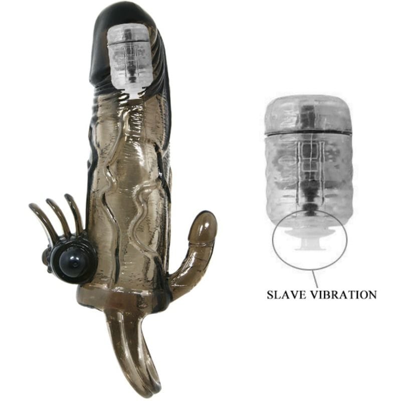 Baile - Brave Man Penishülle mit Klitoris und Analstimulation Doppelte Kugel Schwarz 16.5 cm