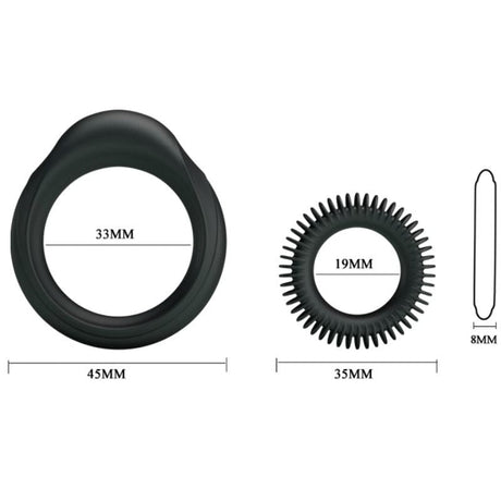 Penisring Kit 2 Silikonringe Ring Manhood Ø 1 cm.4