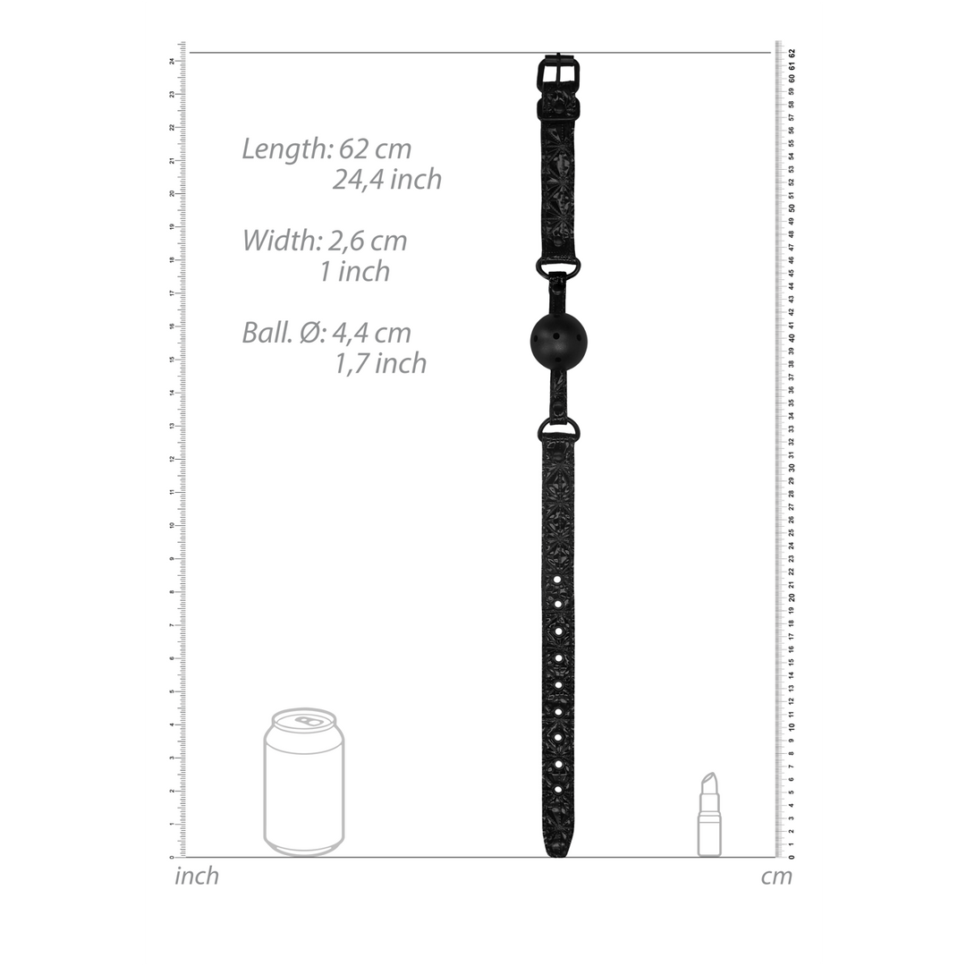 Ballknebel Ouch atmungsaktiv Schwarz oder Rot 62 x Ø 4,4 cm – Ansicht 7