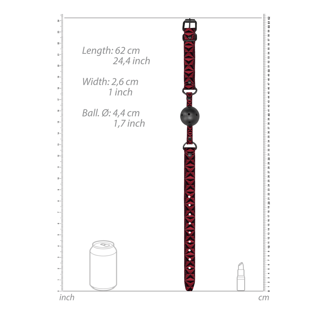 Ballknebel Ouch atmungsaktiv Schwarz oder Rot 62 x Ø 4,4 cm – Ansicht 14