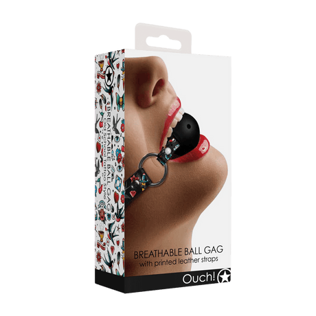 Ballknebel atmungsaktiv Schwarz 63 x Ø 4,3 cm – Ansicht 2