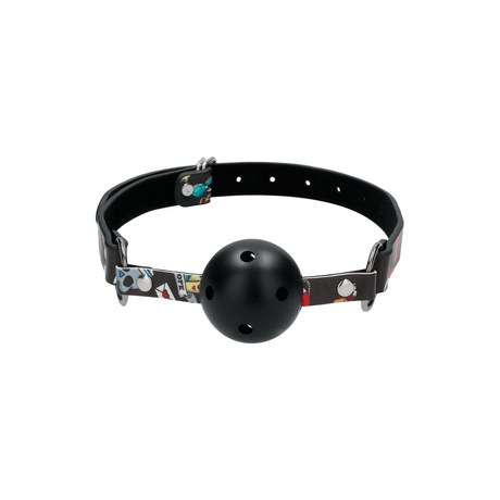 Ballknebel atmungsaktiv Schwarz 63 x Ø 4,3 cm – Ansicht 4