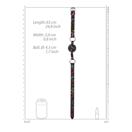 Ballknebel atmungsaktiv Schwarz 63 x Ø 4,3 cm – Ansicht 7