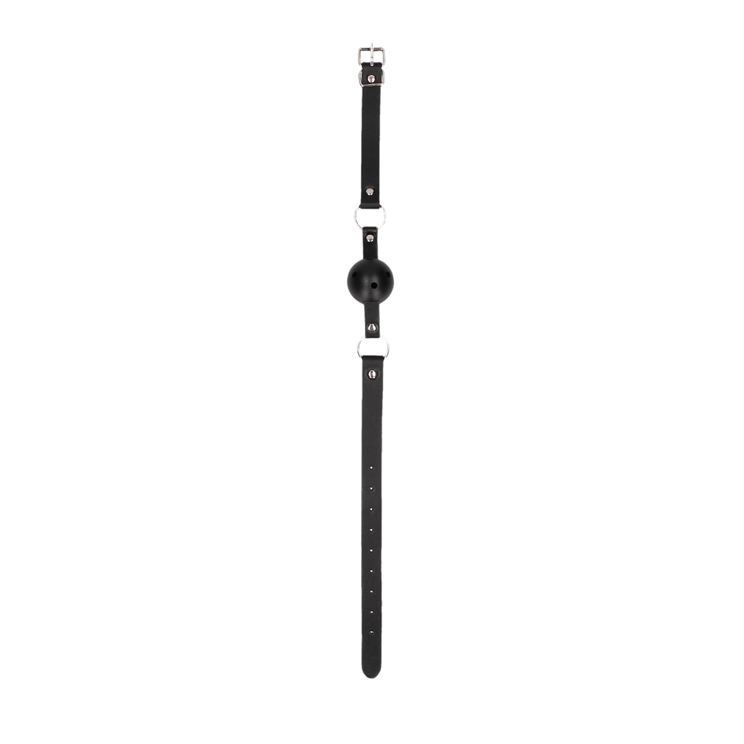 Ballknebel Ouch atmungsaktiv aus Verbundleder Schwarz 65 x Ø 4,5 cm – Ansicht 5