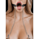 O-Ring-Knebel Ouch mit Nippelklemmen Schwarz 62 cm
