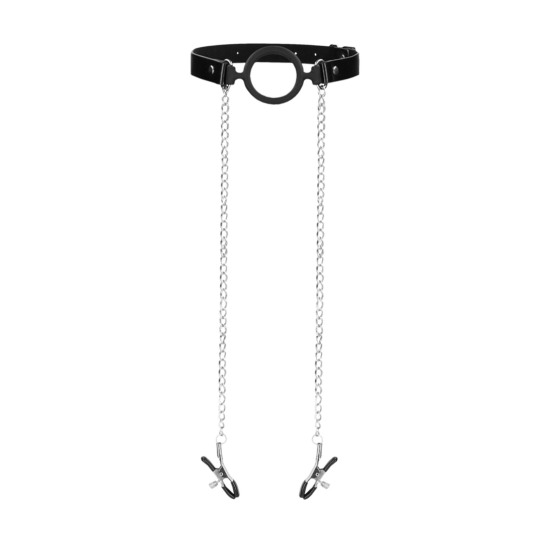 O-Ring-Knebel Ouch mit Nippelklemmen Schwarz 62 cm – Ansicht 4
