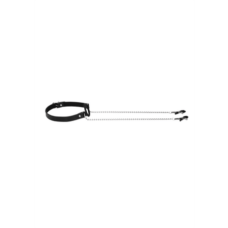 Ballknebel mit Nippelklemmen Schwarz 62 cm – Ansicht 5