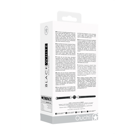 Ballknebel Ouch Black-White massiv Schwarz 13 x Ø 2,3 cm – Ansicht 3