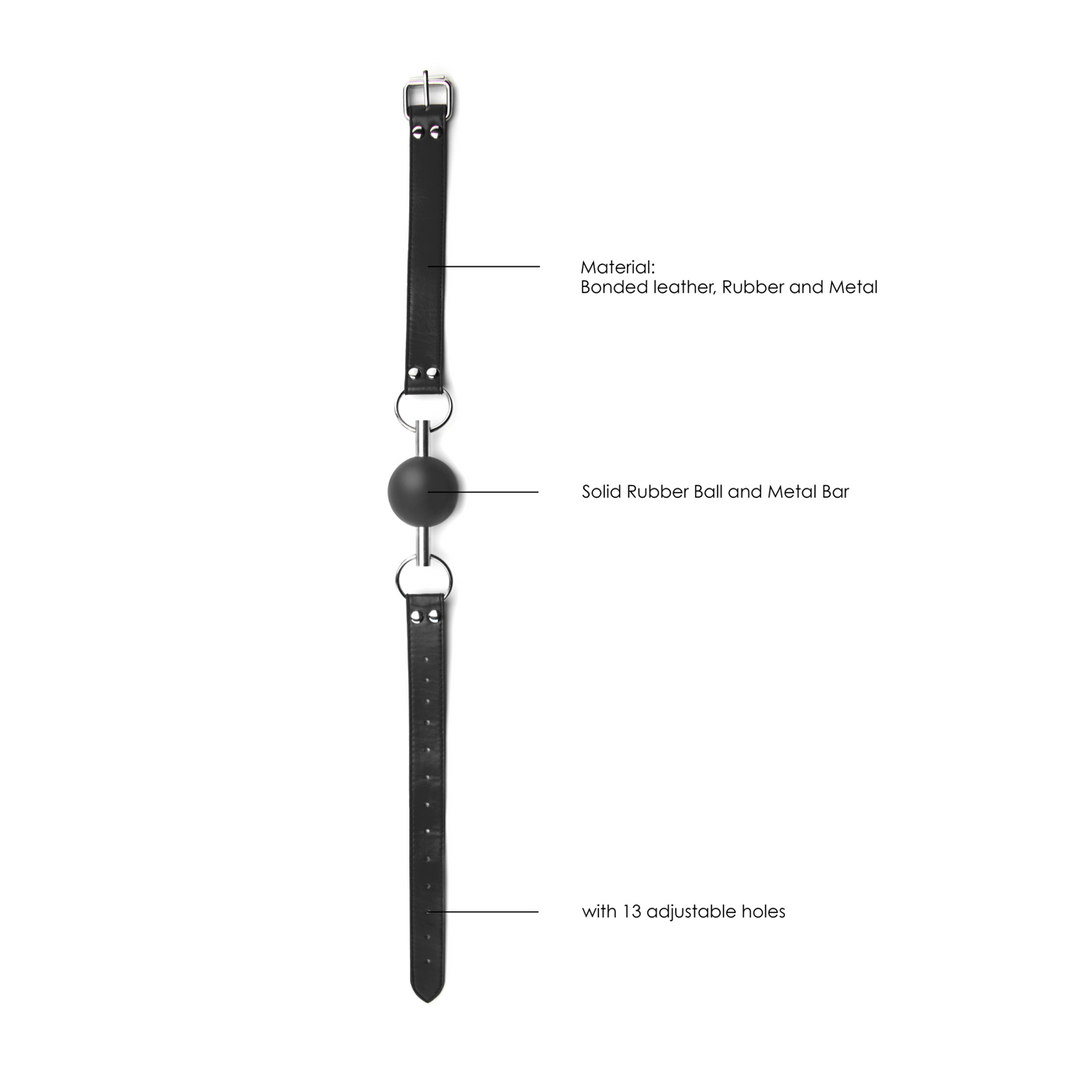 Ballknebel Ouch Black-White massiv Schwarz 13 x Ø 2,3 cm – Ansicht 7