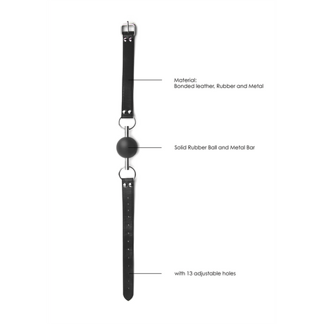 Ballknebel Ouch Black-White massiv Schwarz 13 x Ø 2,3 cm – Ansicht 7
