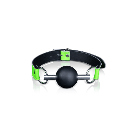 Ballknebel Ouch massiv nachtleuchtend Schwarz-Grün 64 x Ø 4,3 cm – Ansicht 4
