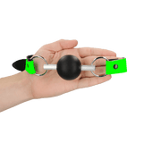 Ballknebel Ouch massiv nachtleuchtend Schwarz-Grün 64 x Ø 4,3 cm – Ansicht 6