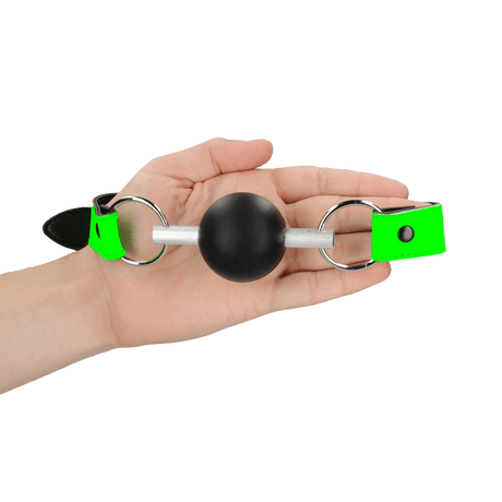 Ballknebel Ouch massiv nachtleuchtend Schwarz-Grün 64 x Ø 4,3 cm – Ansicht 6