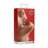 Ballknebel Ouch atmungsaktiv aus Leder Rot 65 x Ø 4,5 cm – Ansicht 2