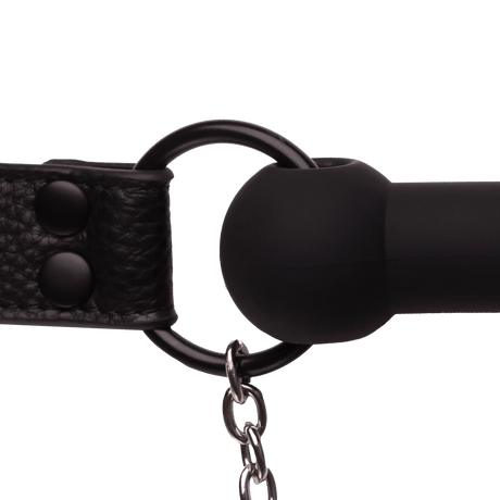 Beißknebel Silikon mit Nippelklemmen Schwarz 59 cm – Ansicht 7