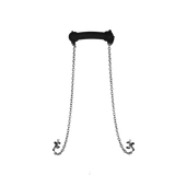 Beißknebel Ouch aus Silikon mit Nippelklemmen Schwarz 59 cm – Ansicht 5