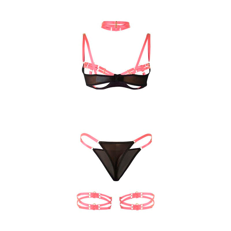 BH-Set BH-Set mit Halskette und Beindetails Rosa S/M