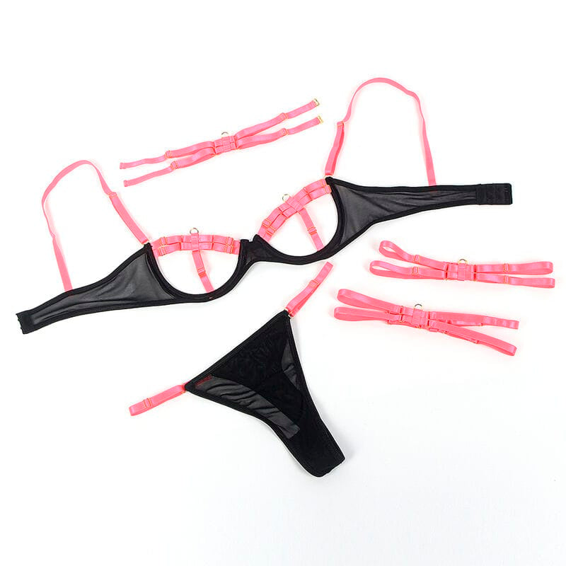 BH-Set BH-Set mit Halskette und Beindetails Rosa S/M