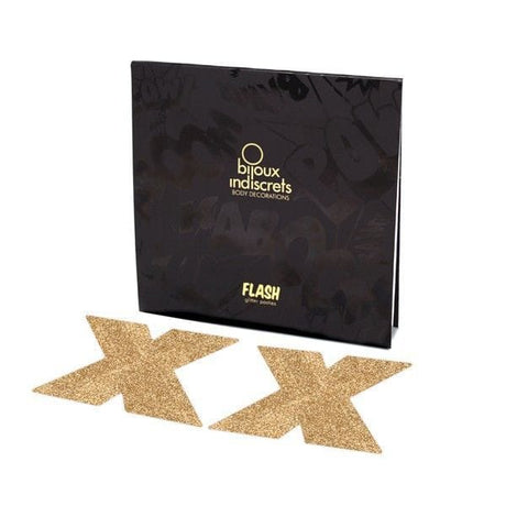 Nippelpasties Indiscrets Flash Cross Gold Nippelabdeckungen.1