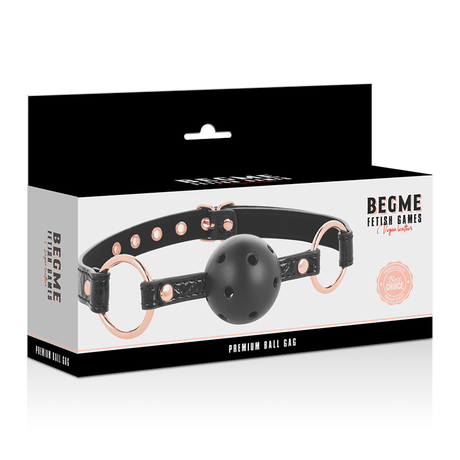 Black Edition Ballknebel mit veganem Leder