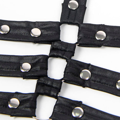 Body 954413 Bondage-Body aus Leder Schwarz L/XL