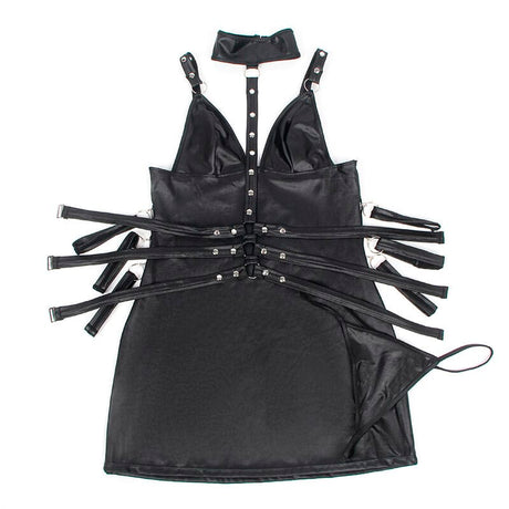 Body 954413 Bondage-Body aus Leder Schwarz L/XL