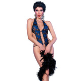 Body Bodysuit mit Schrittfreien Blau S/M